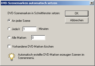 Automatisches Erstellen von Szene-Marken